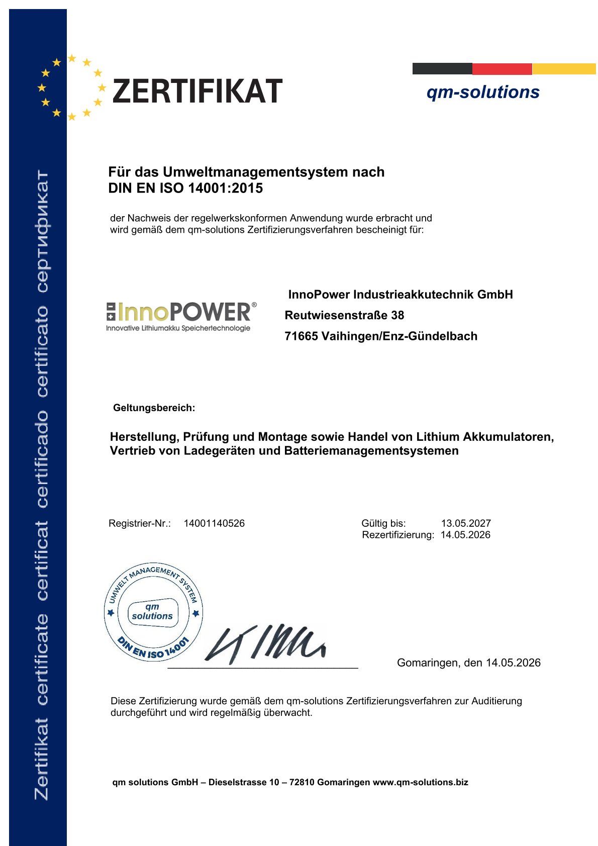 Innopower_Zertifikat-14001_2026